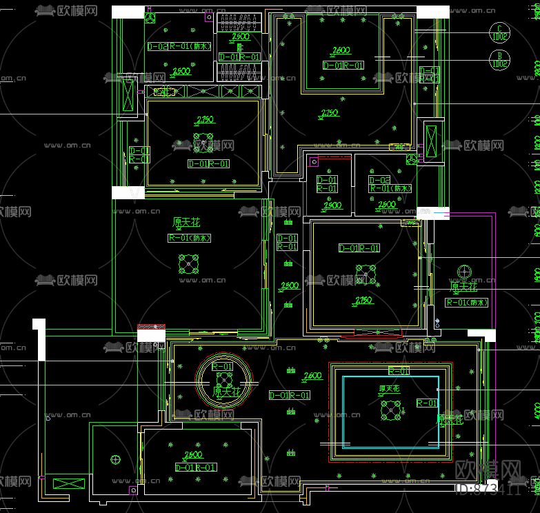 重庆廊桥水岸样板房施工图下载（渲染图2）