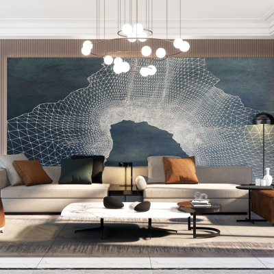 现代简约客厅su模型