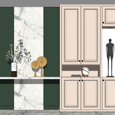 现代玄关鞋柜su模型