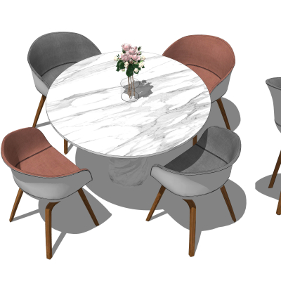 现代休闲桌椅su模型