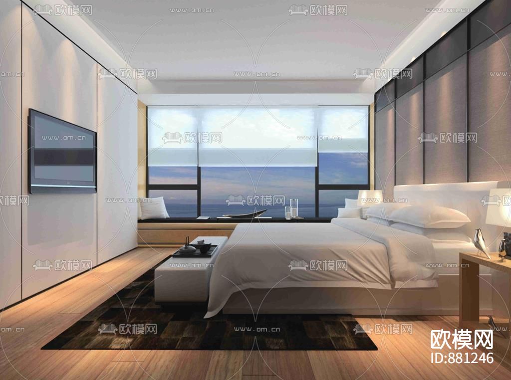 华润深圳湾悦府北苑样板房施工图下载（渲染图2）