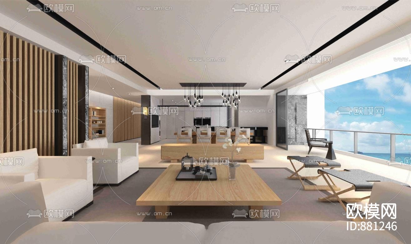 华润深圳湾悦府北苑样板房施工图下载（渲染图4）