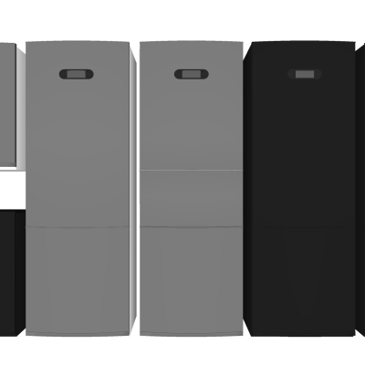  现代电冰箱组合su模型 