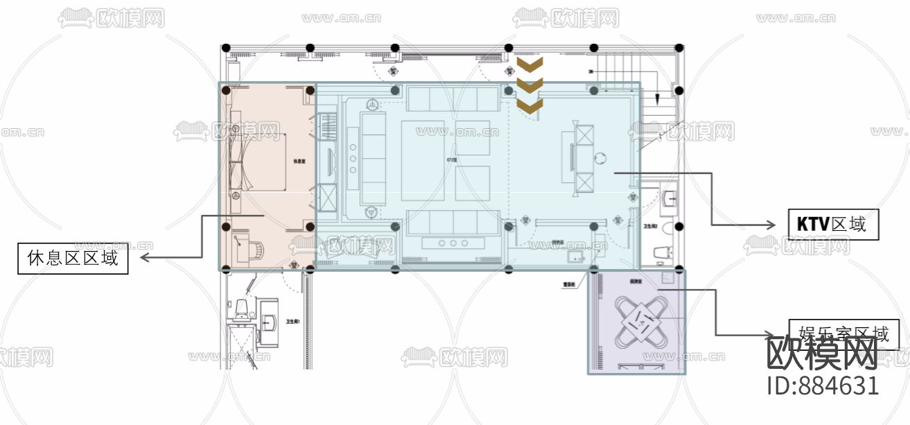 名师设计-金螳螂-CAD中式禅意会所设计资料下载（渲染图2）