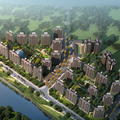  现代小区规划su模型 