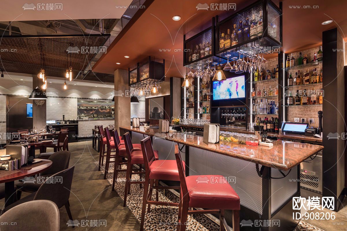 MortonsGrille西餐厅室内施工图下载（渲染图3）