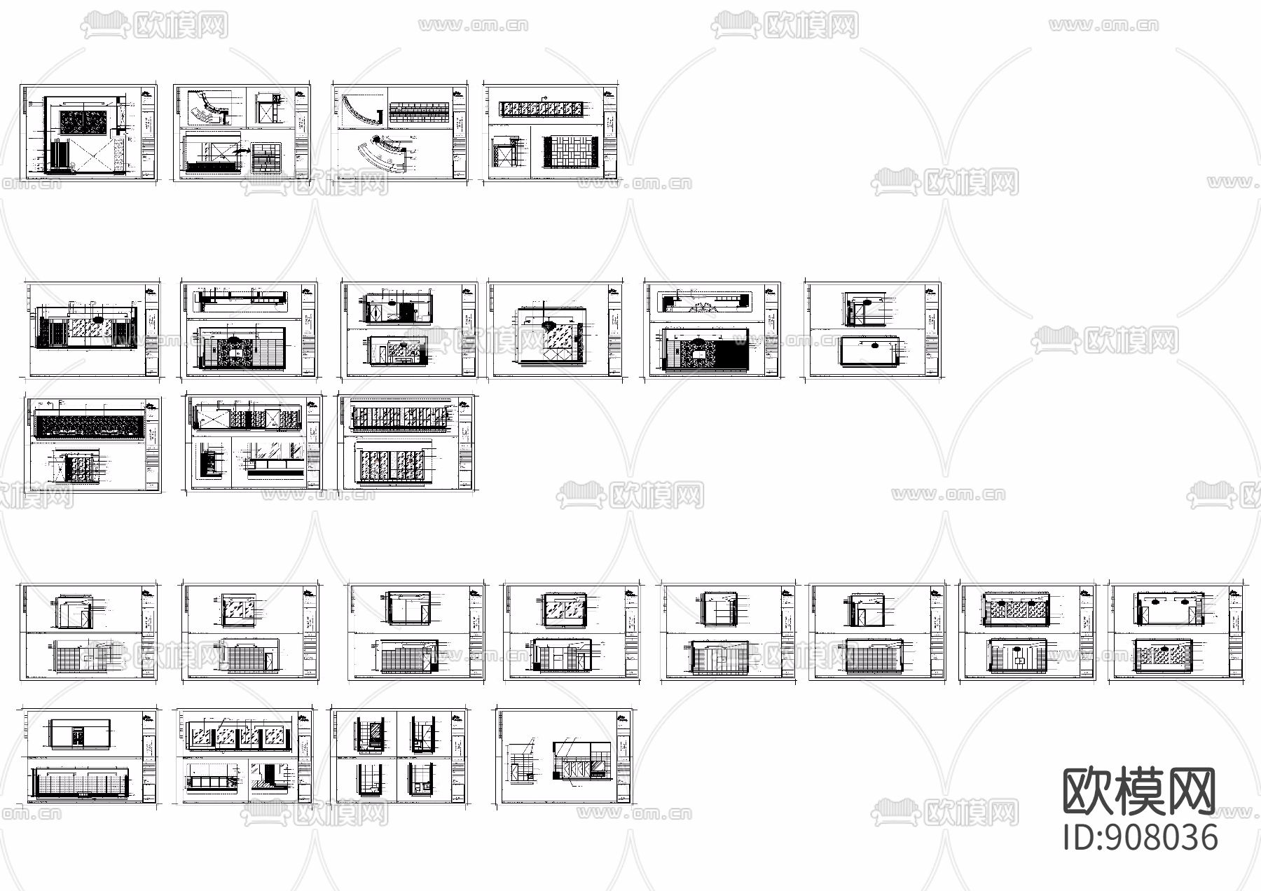 绿洲华庭酒店3层施工图CAD下载（渲染图10）