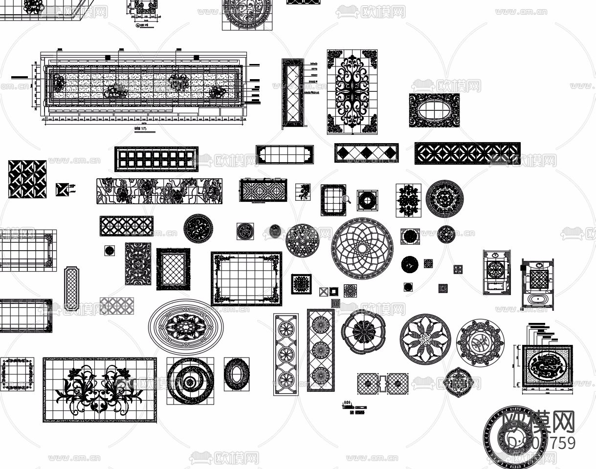 地面拼花CAD素材总汇下载（渲染图3）