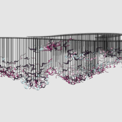  现代水晶装饰灯su模型 