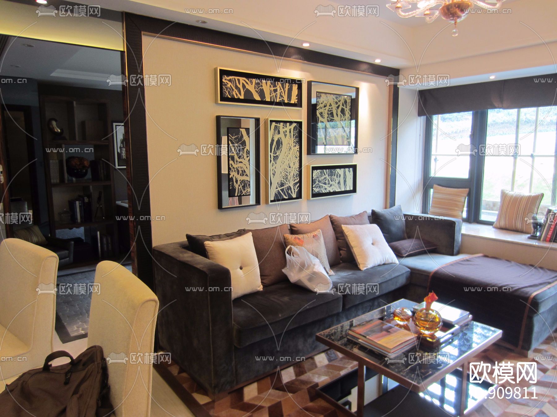 梁志天--科学城公寓03户型室内施工图下载（渲染图2）