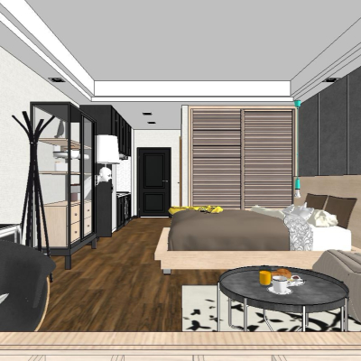  现代简约公寓SU模型 