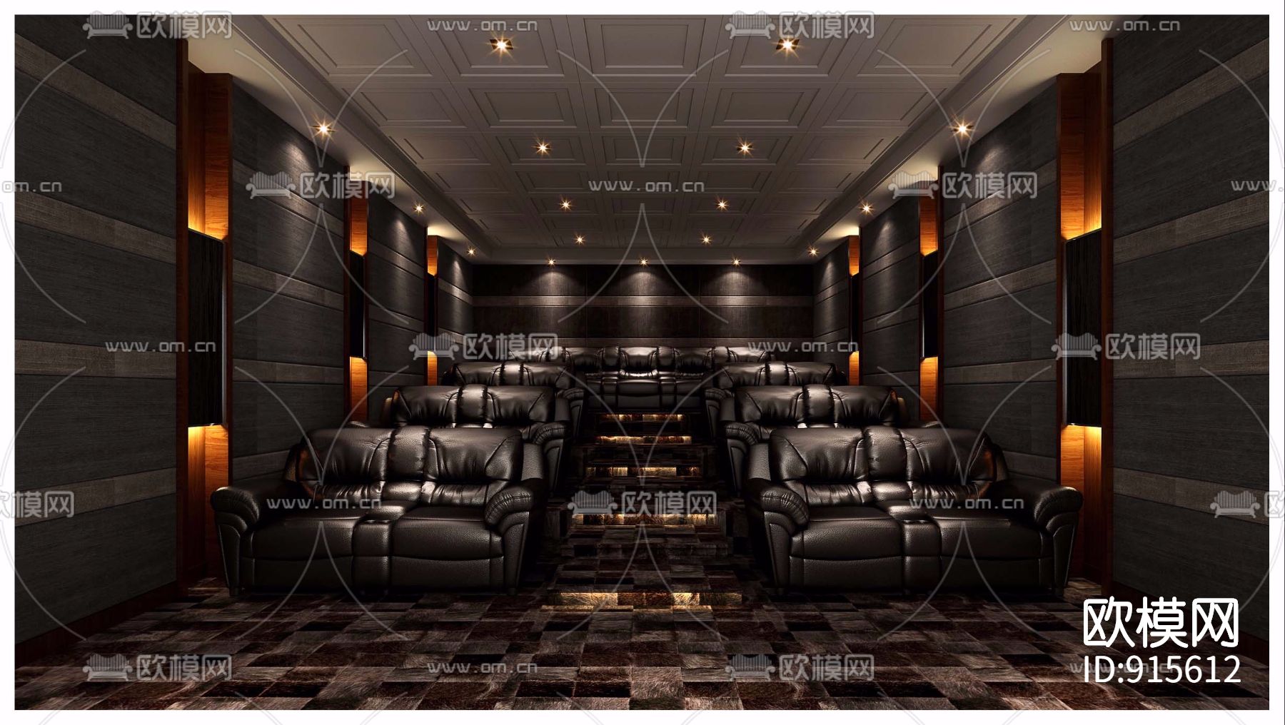 两层独立会所施工图下载（渲染图4）