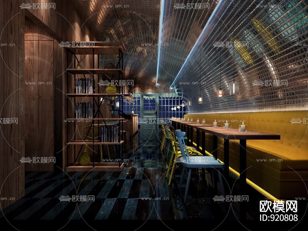精品酒吧室内装修施工图下载（渲染图2）
