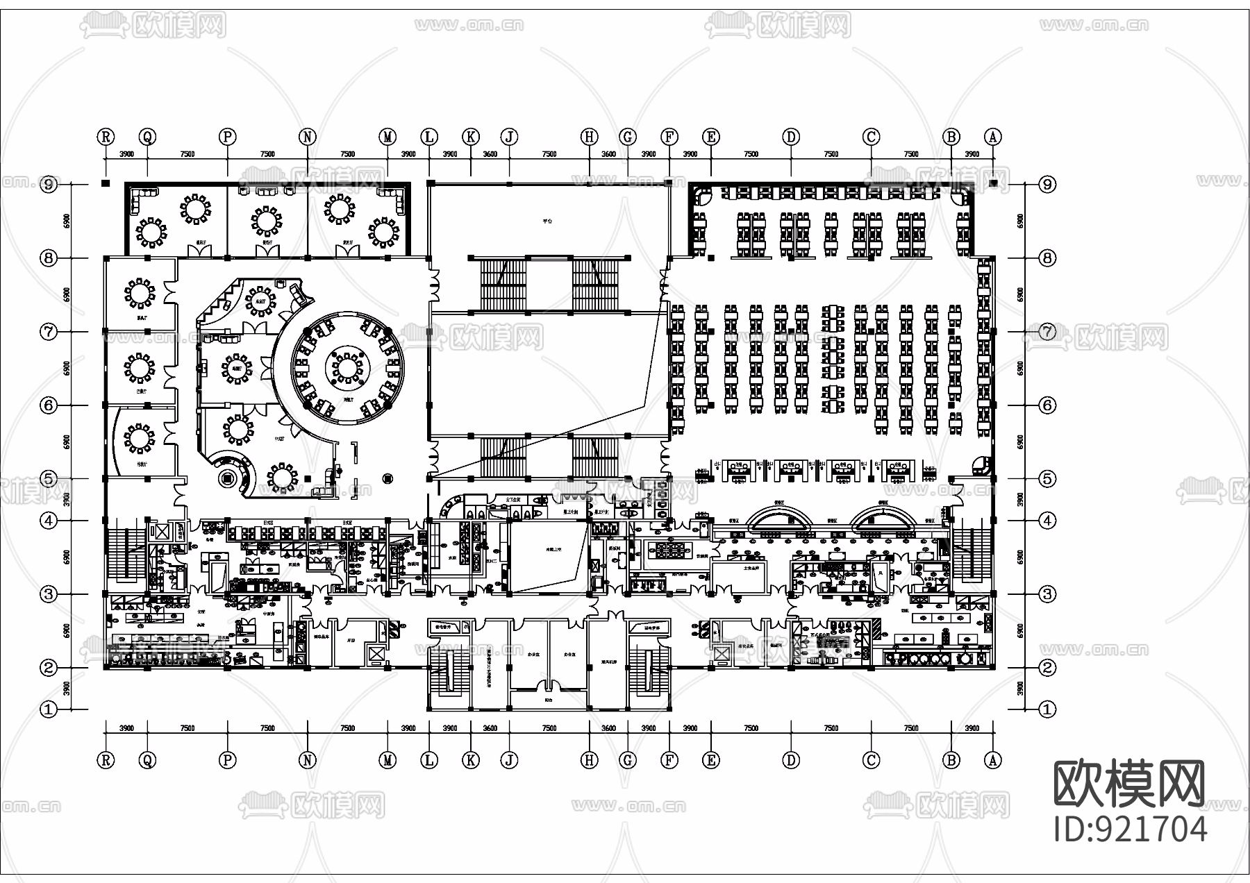 某大学餐厅全套施工图下载（渲染图1）