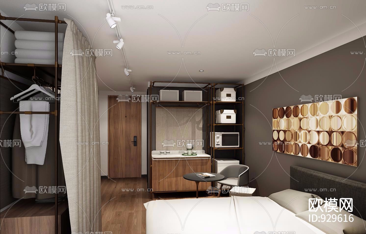 城家公寓室内装修施工图下载（渲染图4）