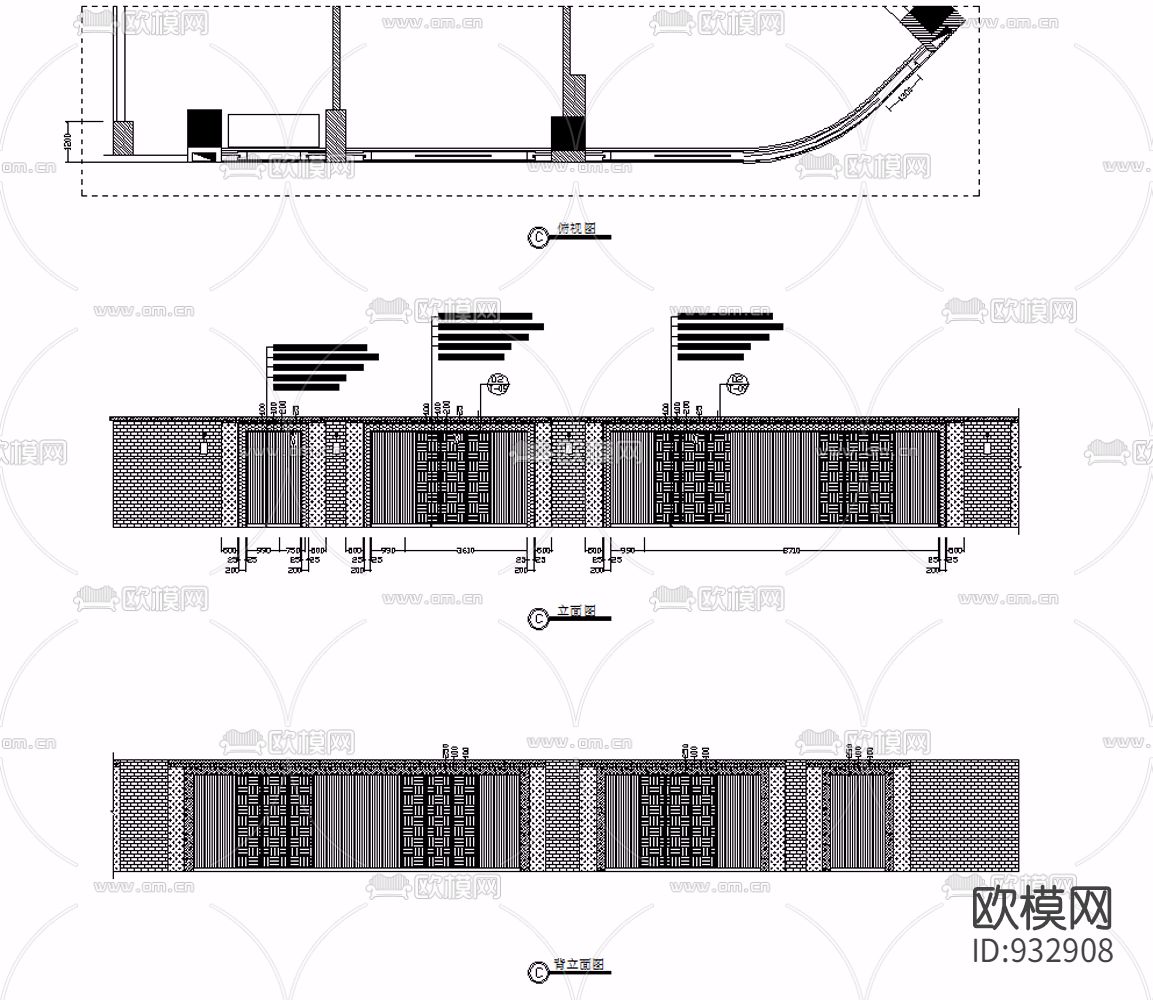 红古轩红木家具展厅佛山专卖店装修CAD施工图