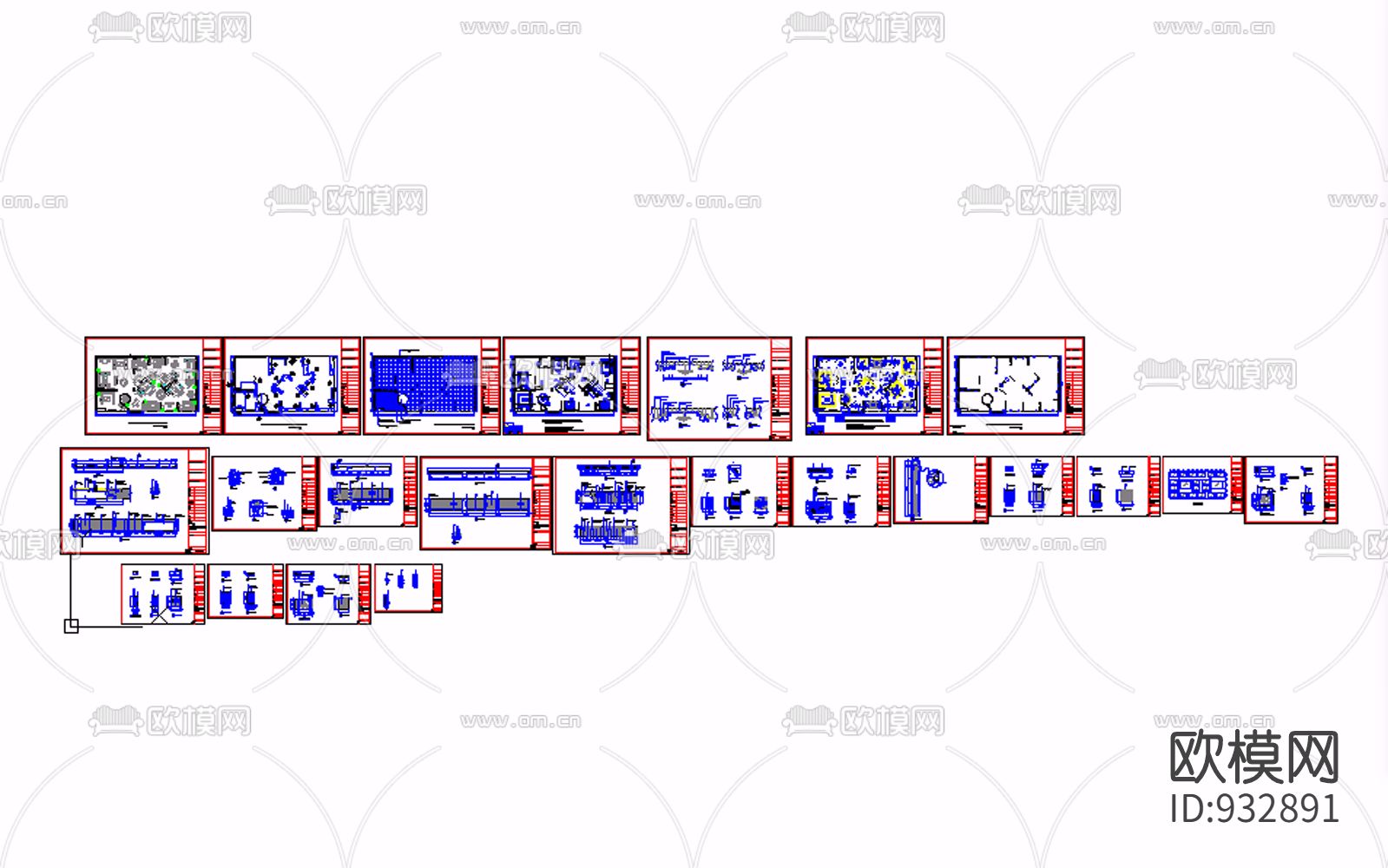 红古轩红木家具展厅营口专卖店装修CAD施工图