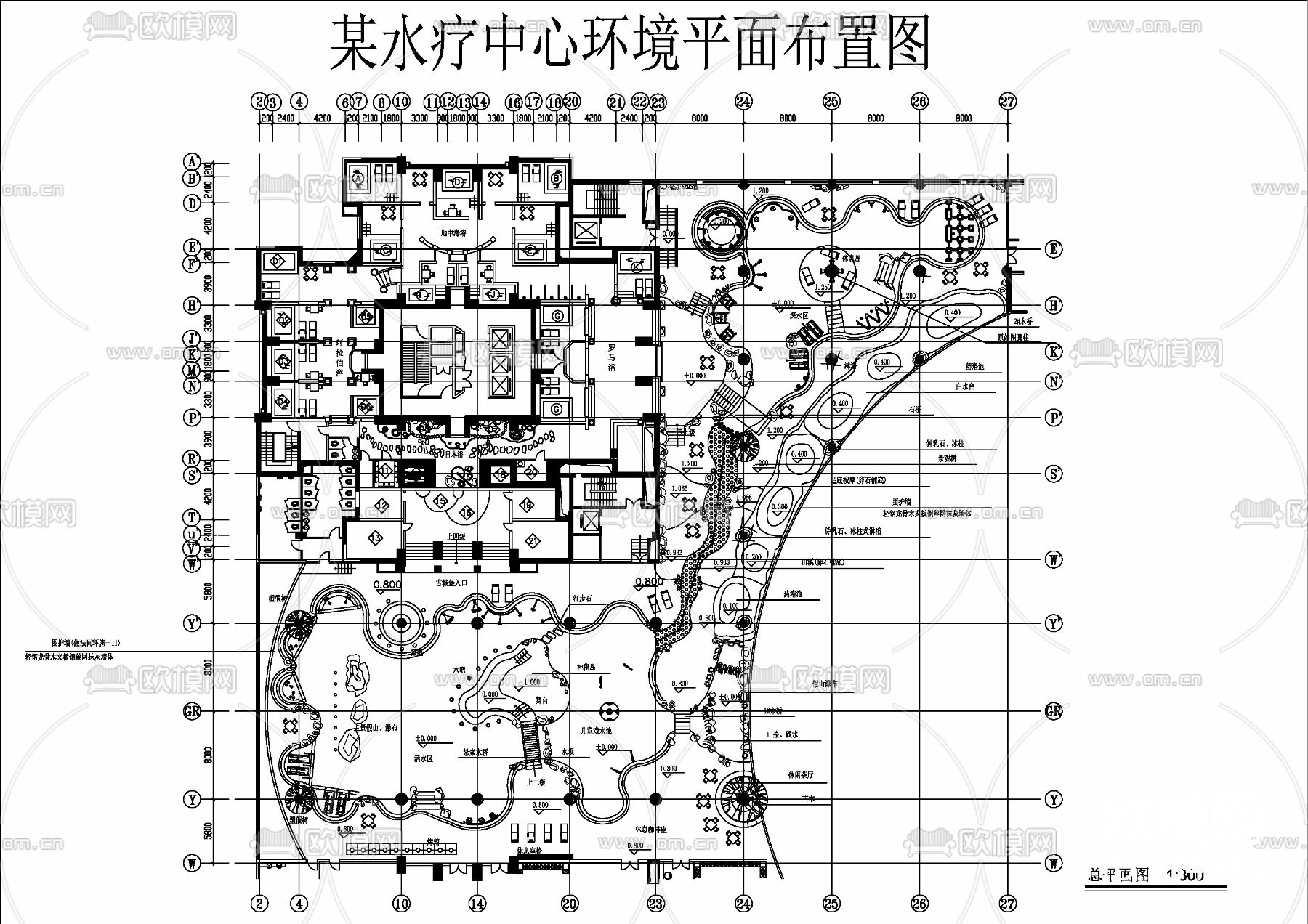 某水疗中心环境设计平面图下载