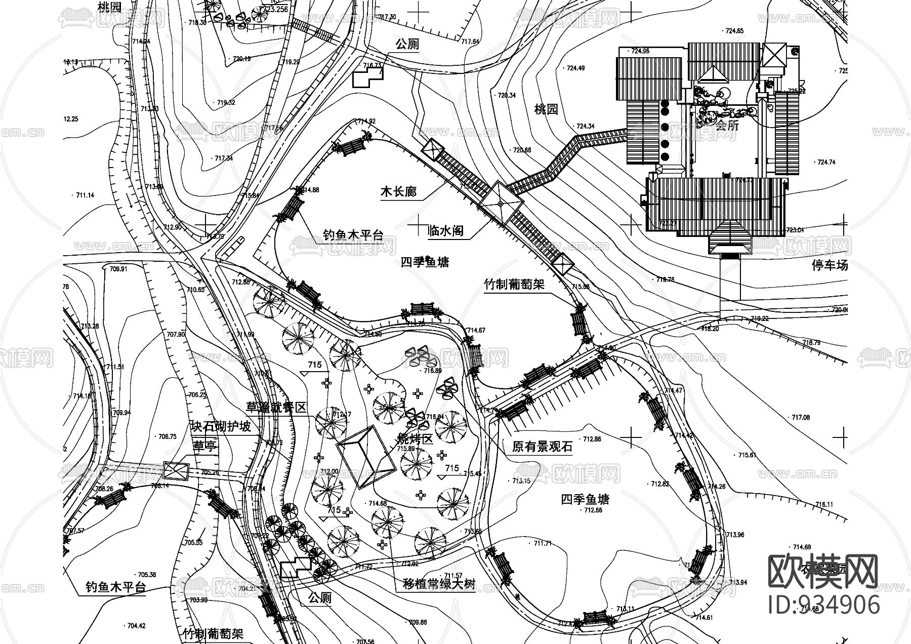 农家乐地形图景观设计图下载（渲染图1）