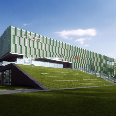  现代羽毛球馆su模型 