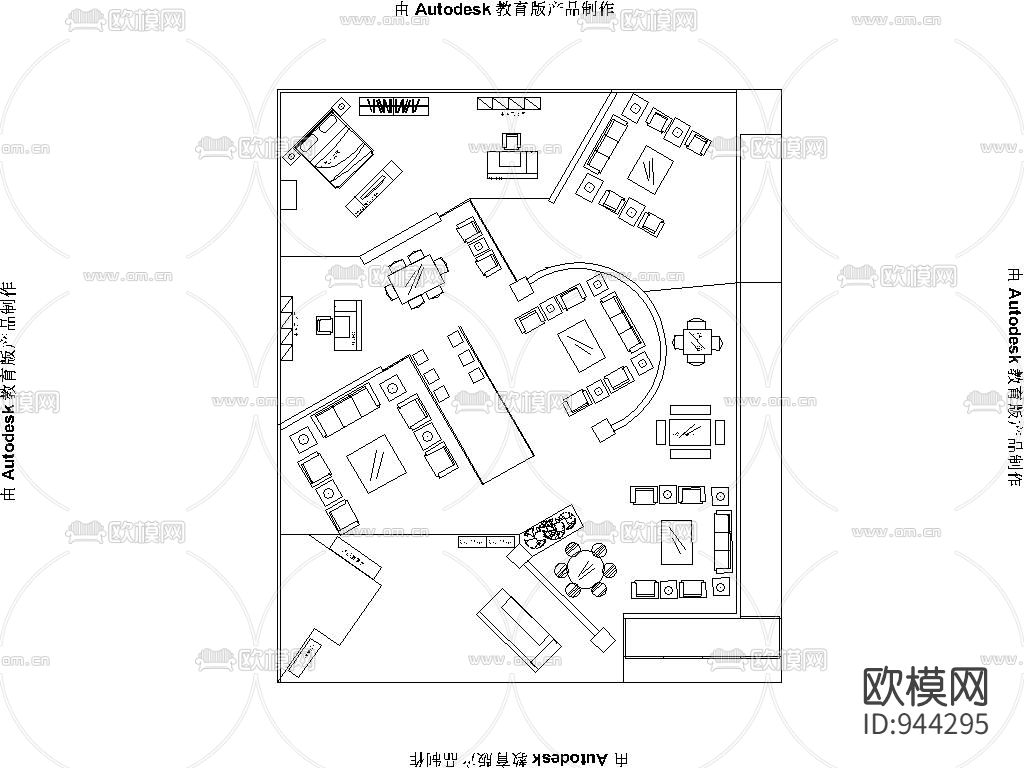 红木家具展厅专卖店平面方案cad图集