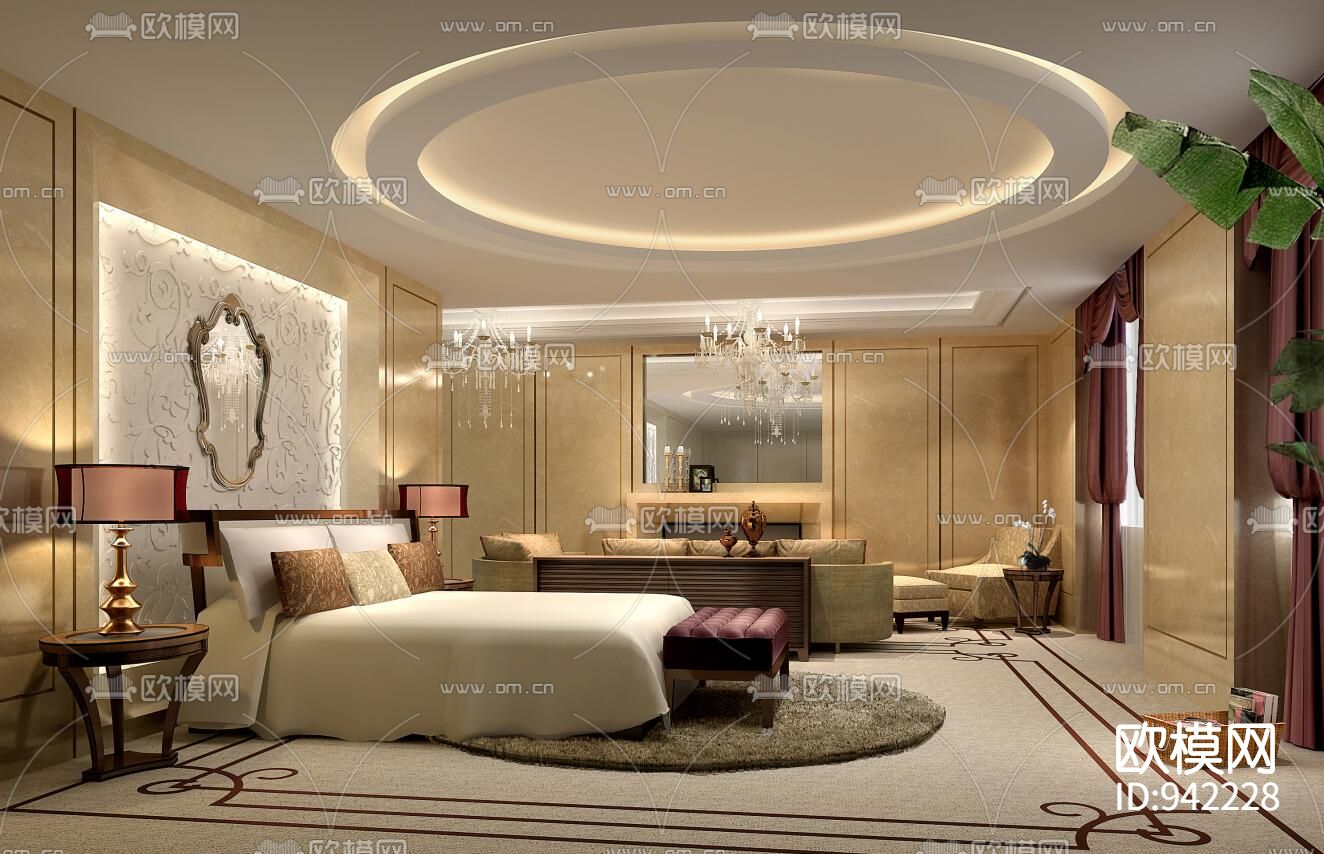 苏州某大酒店全套施工图（含效果图）下载（渲染图3）