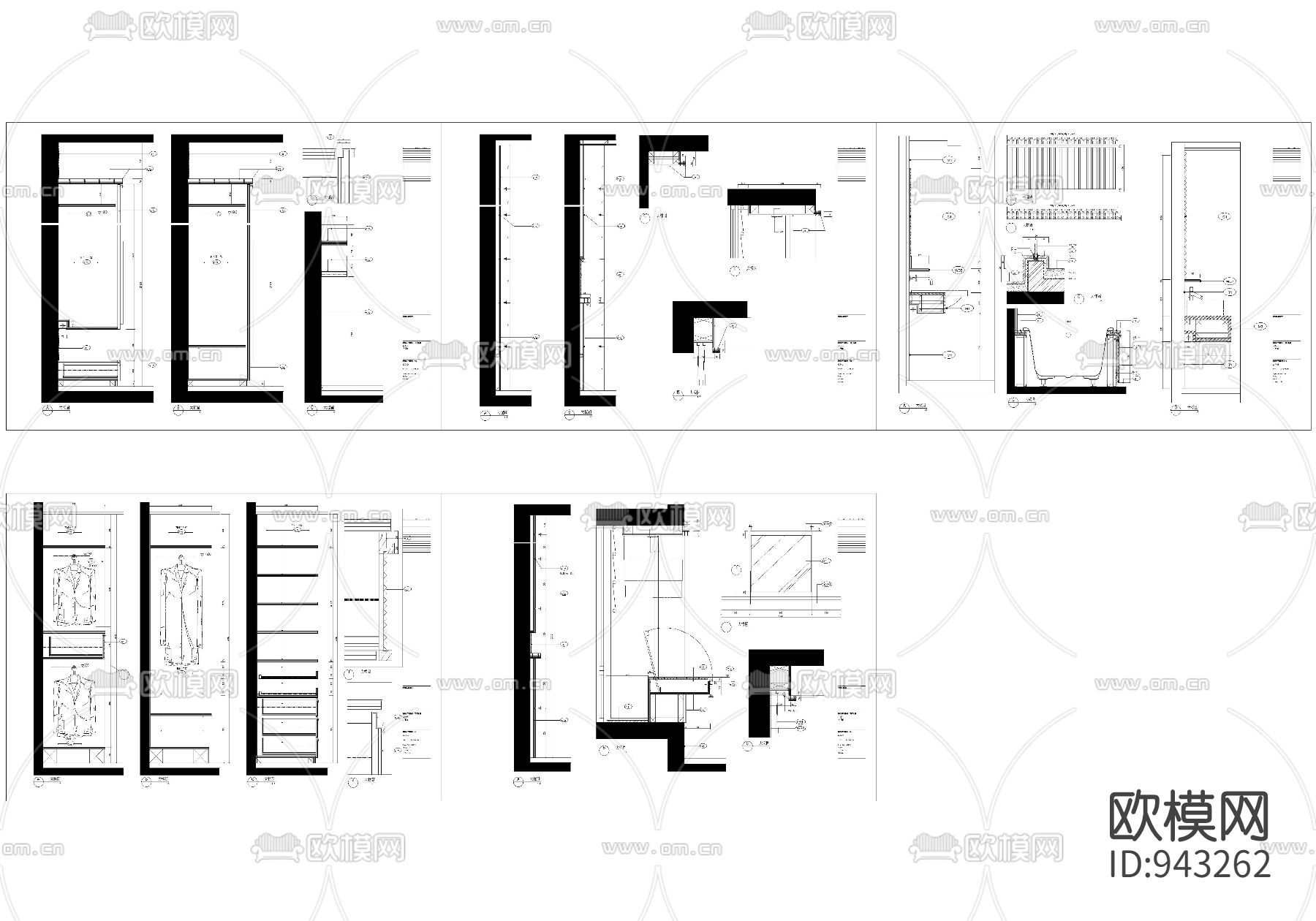 4-家装样板间施工图四下载（渲染图8）
