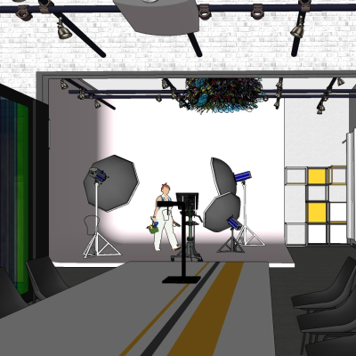  现代婚纱摄影影楼su模型 