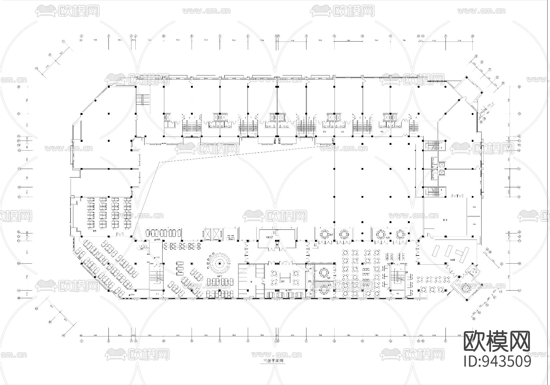 温泉酒店平面布置图下载（渲染图3）