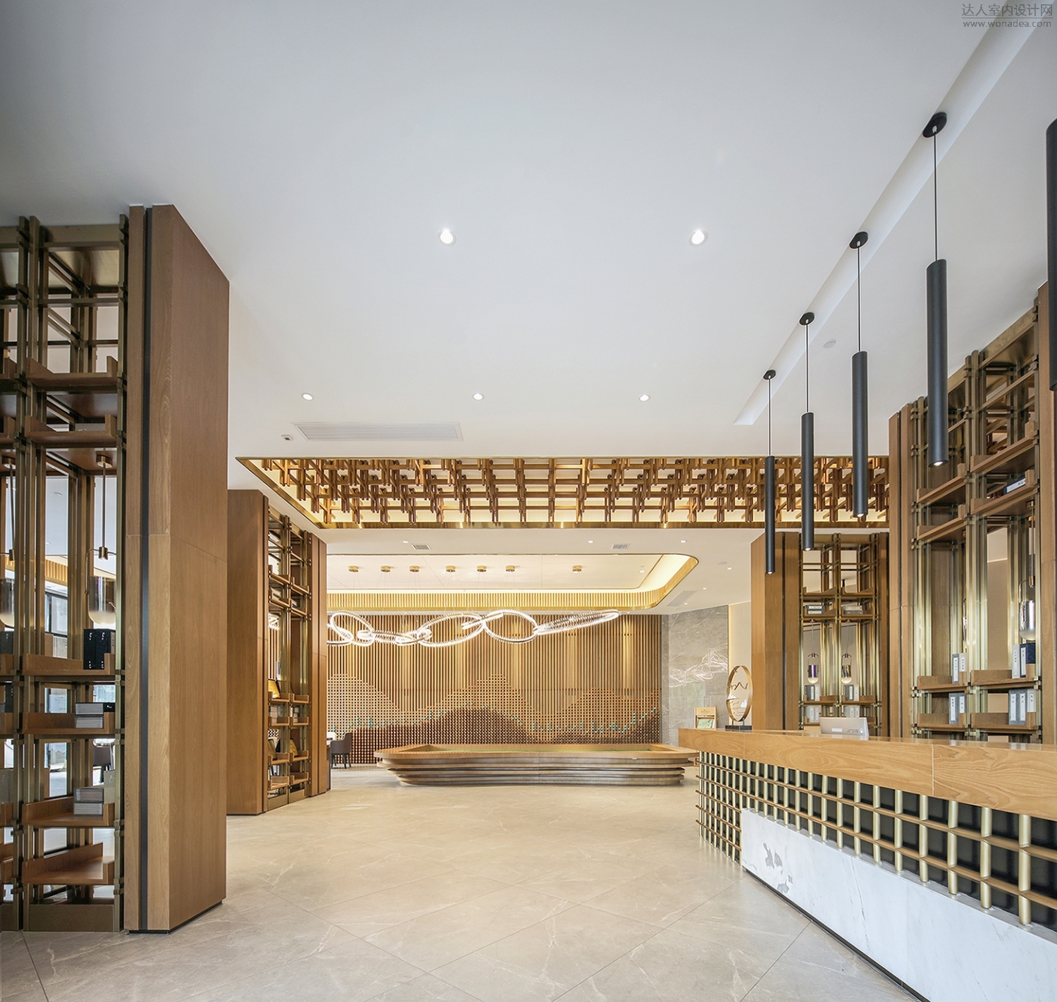 无有堂设计 新中式售楼处大堂前台