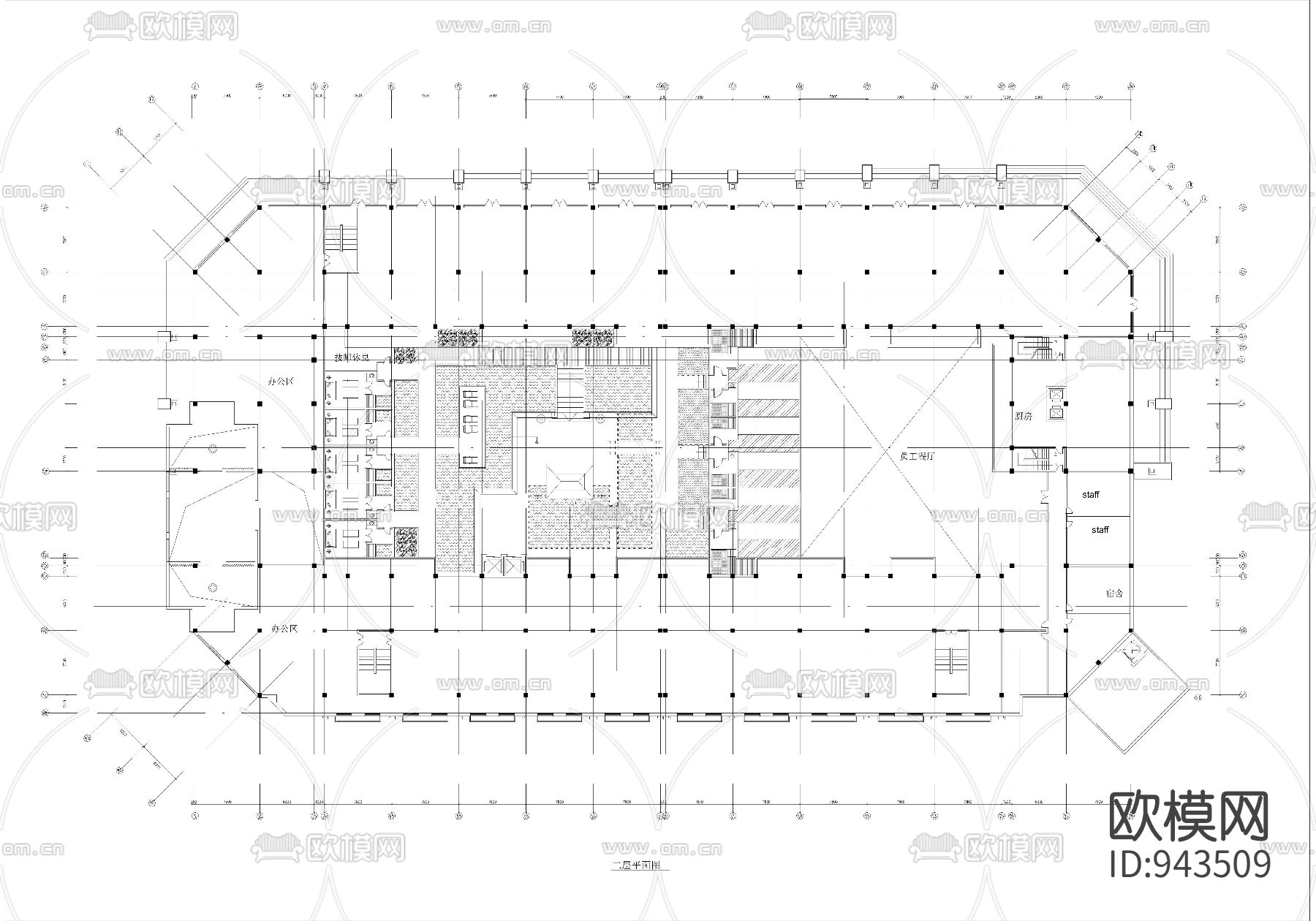 温泉酒店平面布置图下载（渲染图2）