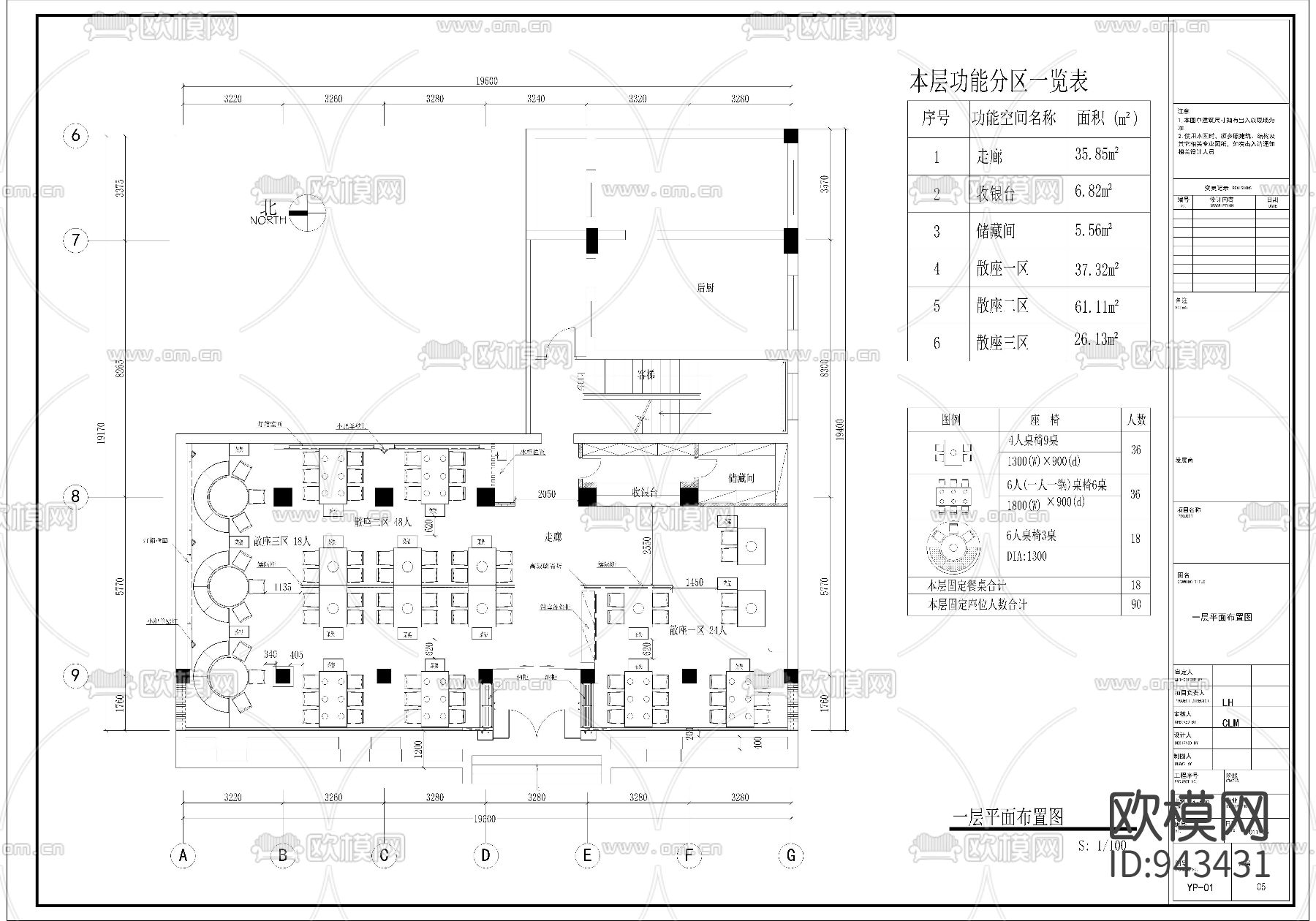 火锅店施工图下载（渲染图1）