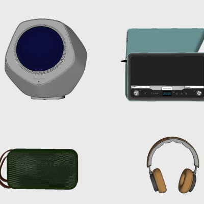  现代耳机音响su模型 