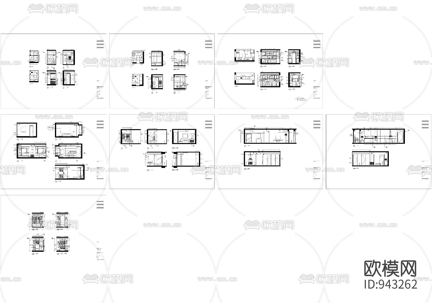 4-家装样板间施工图四下载（渲染图6）