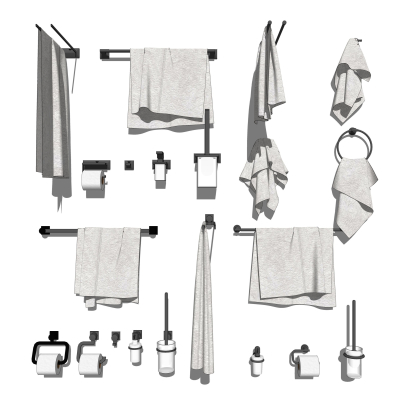  现代浴巾洗涤日用su模型 