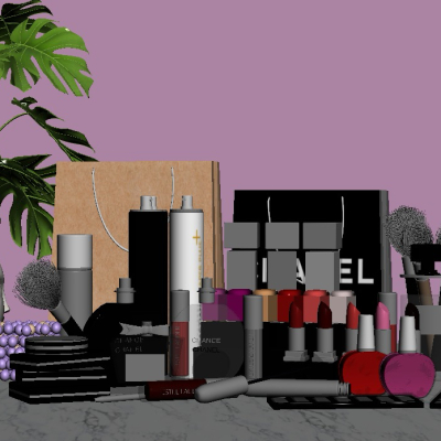  现代化妆品su模型 