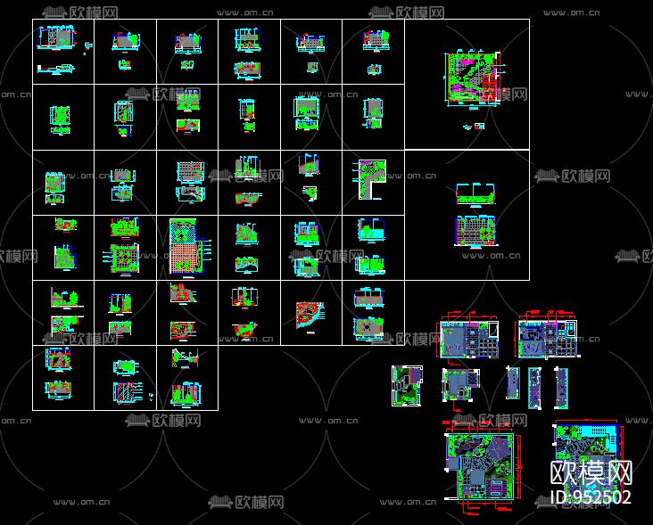 园林平面立面图库下载