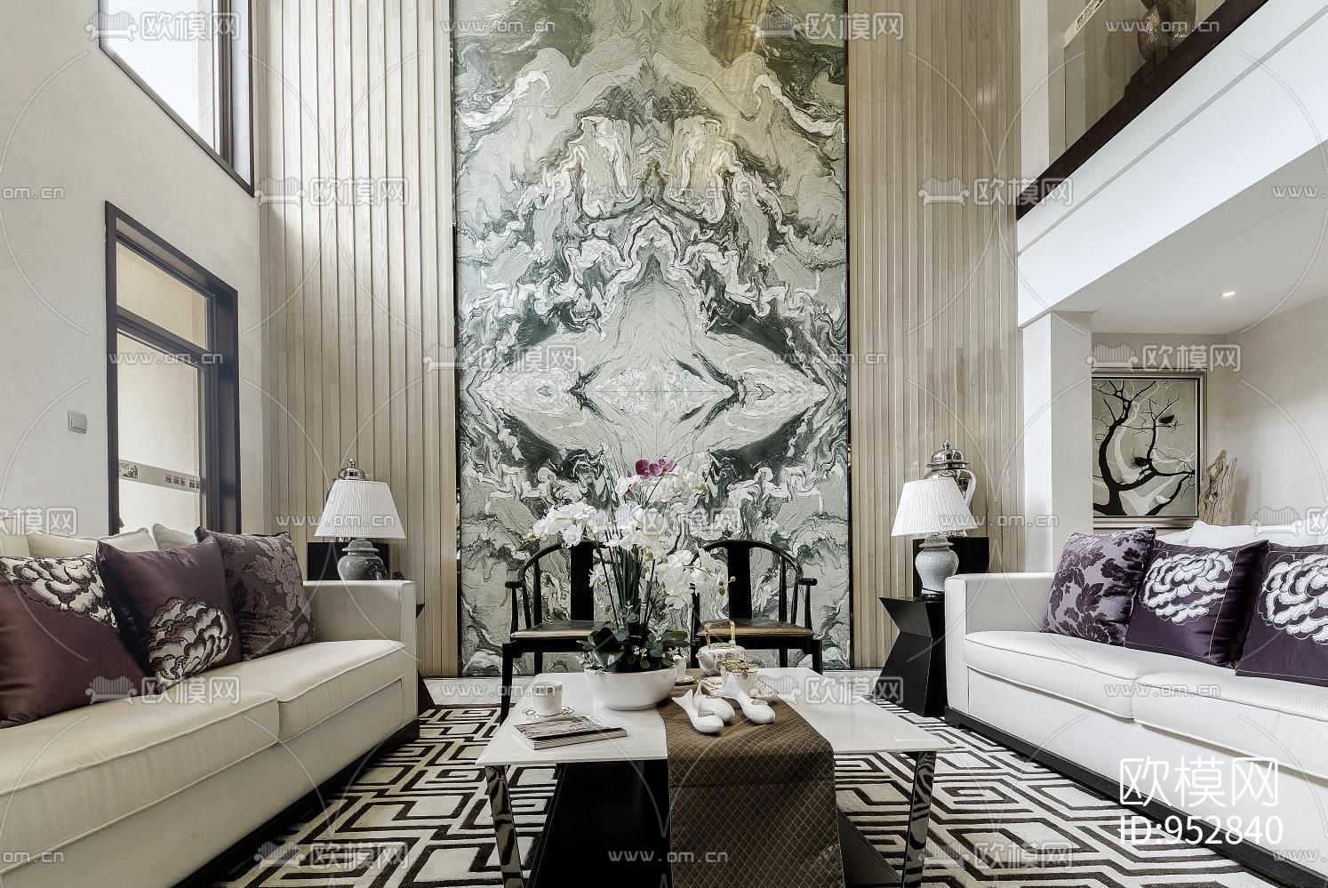 东皇庭集团.湾天下联排别墅CAD施工图下载（渲染图3）