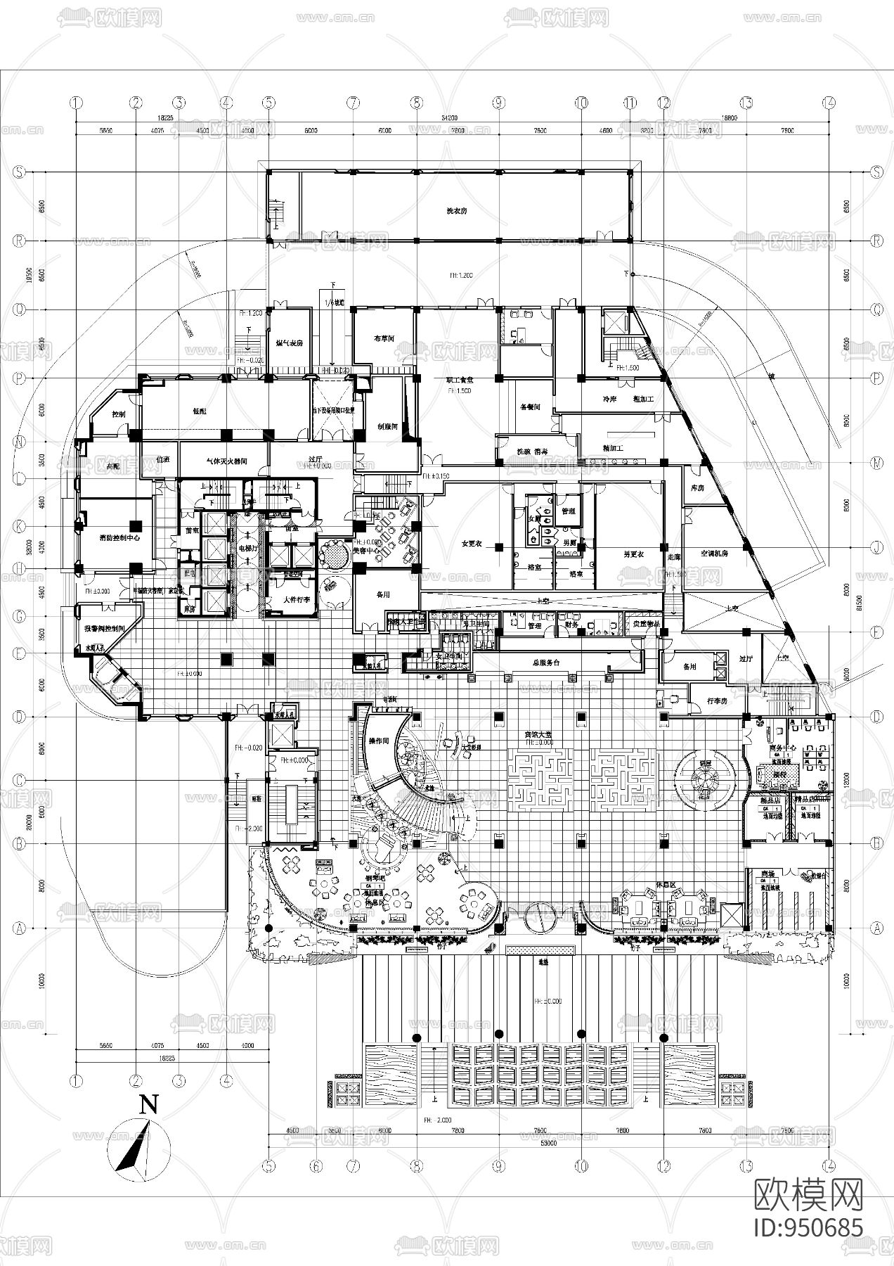 浙江五星级商务会议型酒店施工图下载（渲染图1）