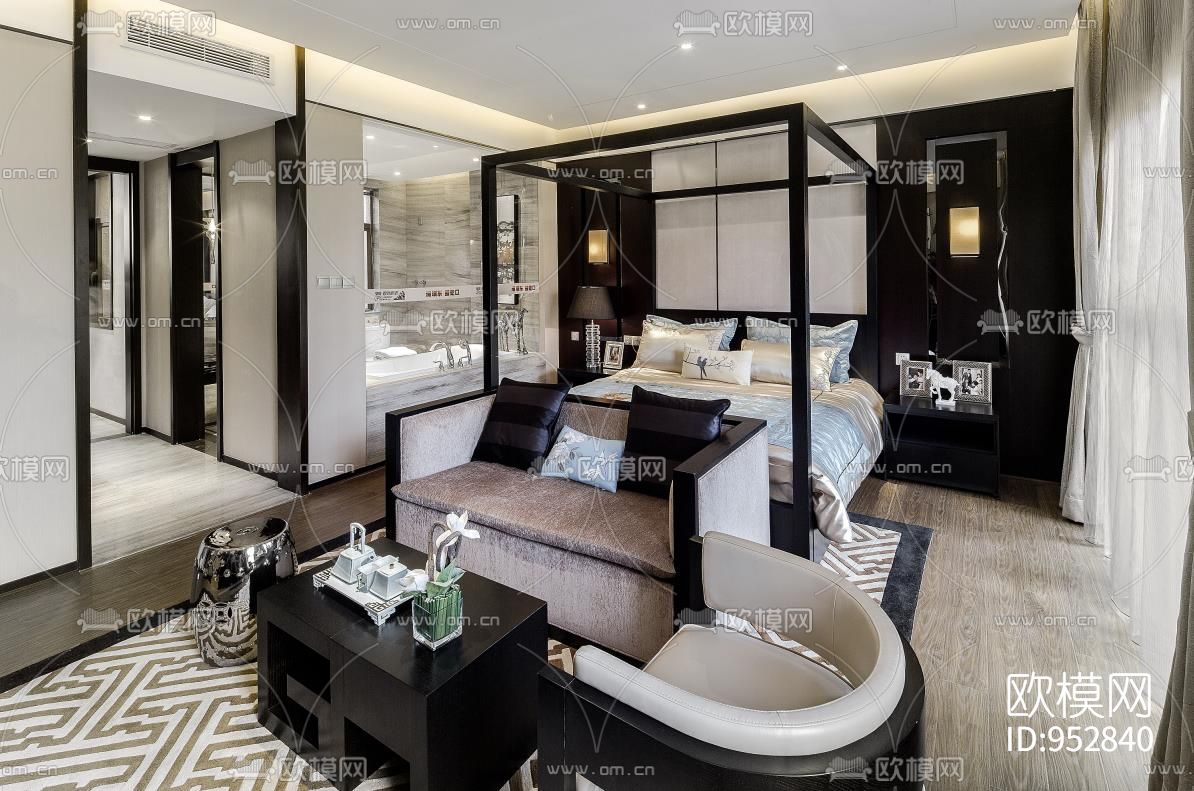 东皇庭集团.湾天下联排别墅CAD施工图下载（渲染图1）