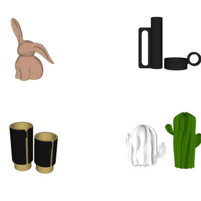  现代玩具杯子su模型 