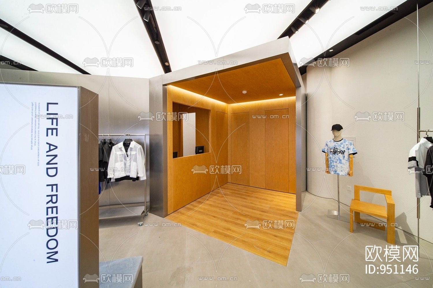 现代时尚潮牌服装店设计图CAD