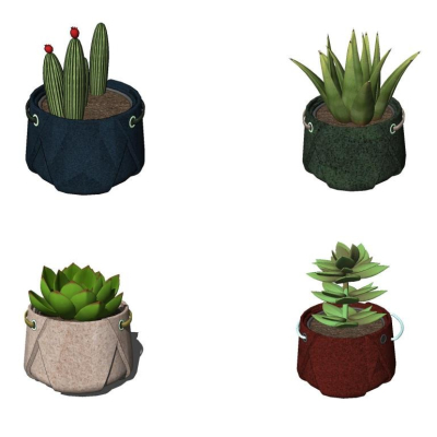  现代绿植盆栽su模型 