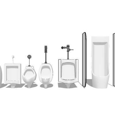  现代小便器su模型 