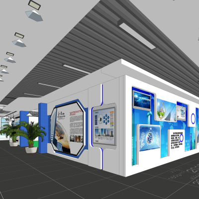  现代科技展厅su模型 