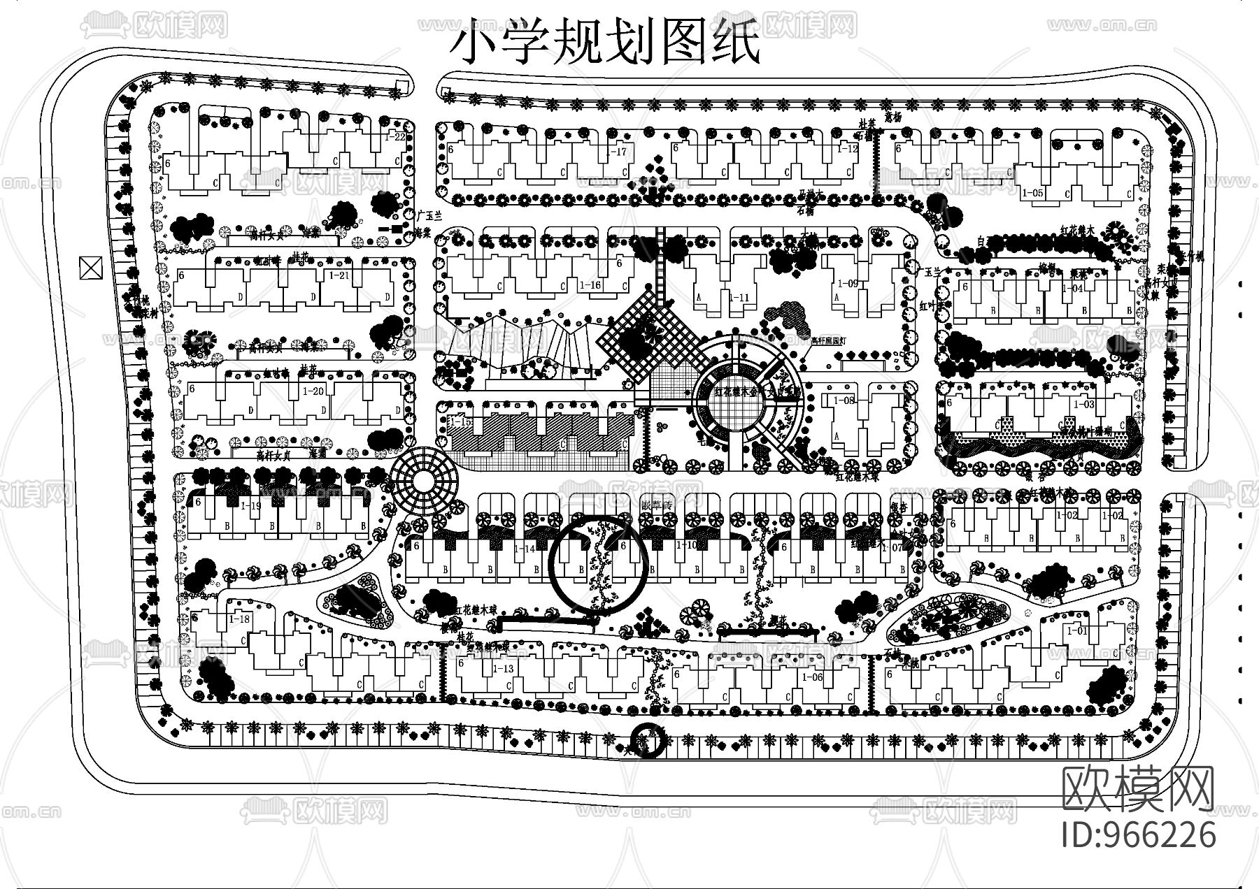 小学规划图纸下载（渲染图1）