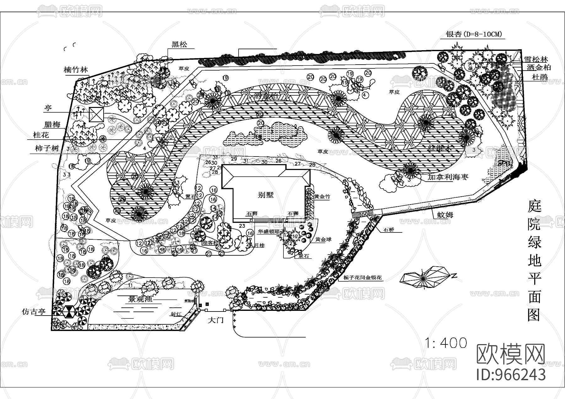 庭院绿地平面图下载