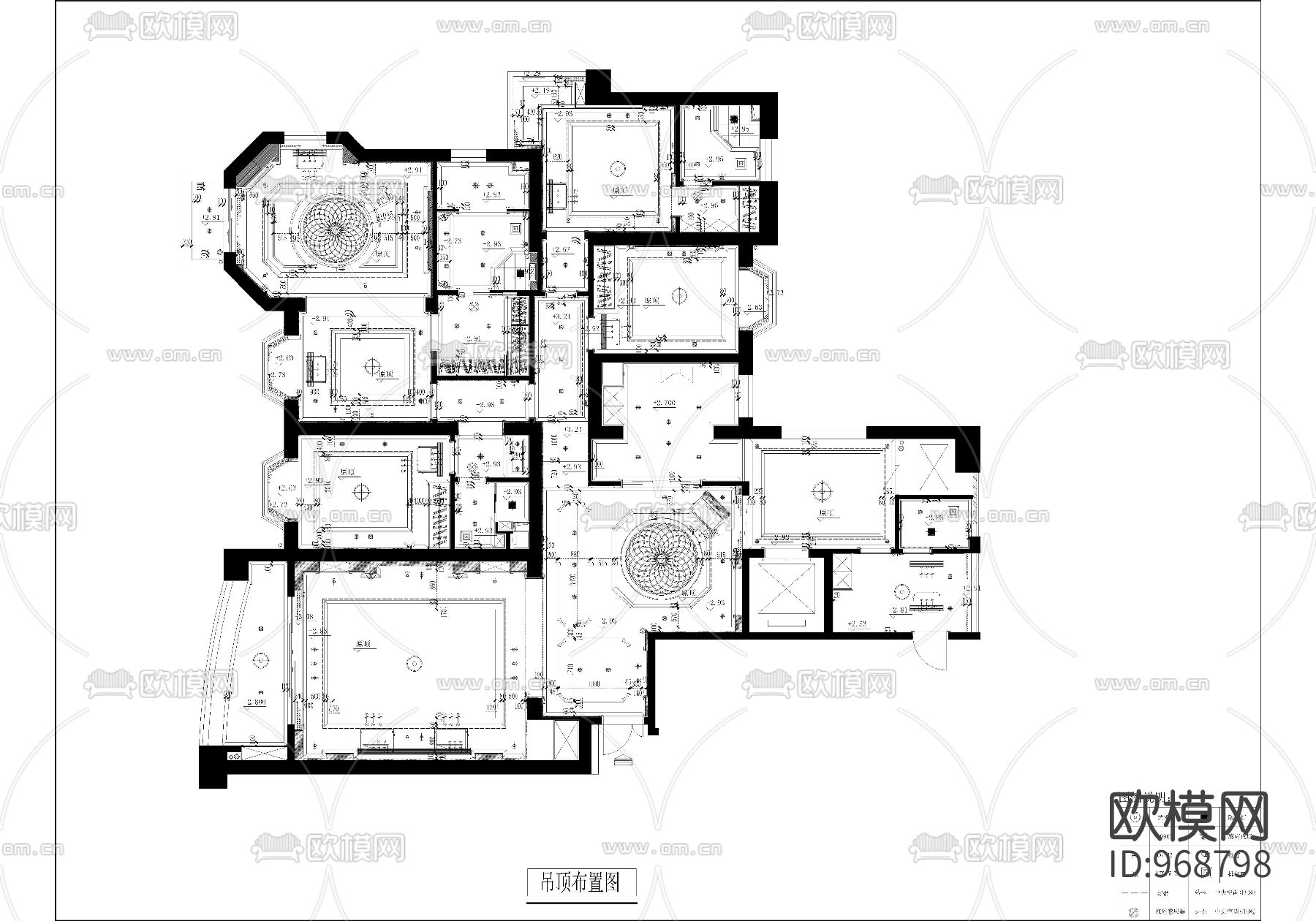 经典豪宅高端设计完整施工图下载（渲染图5）