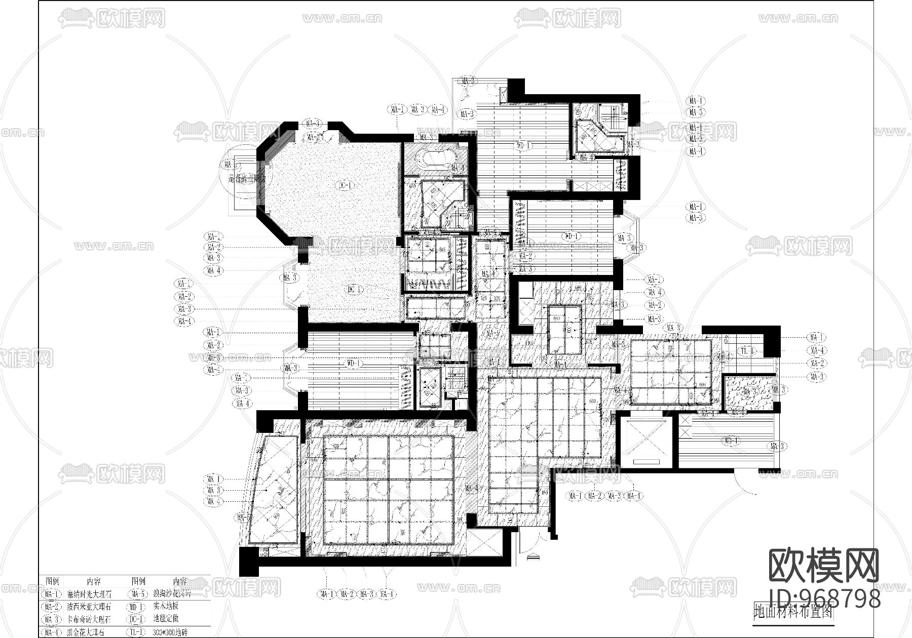 经典豪宅高端设计完整施工图下载（渲染图8）