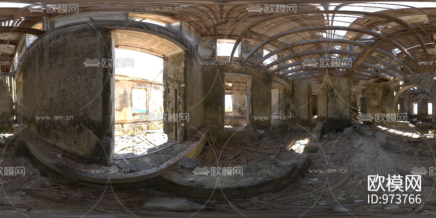 废弃旧屋断壁残垣hdr外景贴图下载